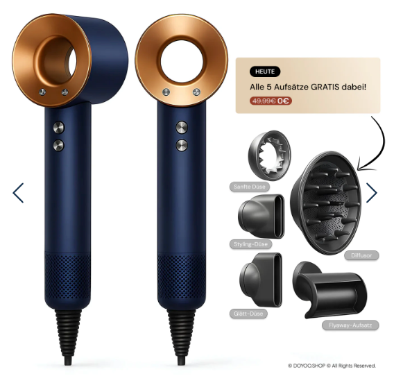 Doyoo AirPro 5-i-1 högpresterande hårtork